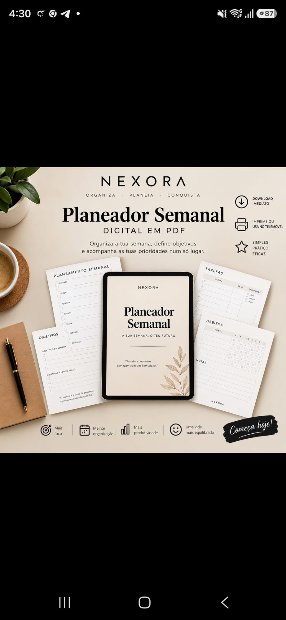 Planeador Semanal Digital NEXORA